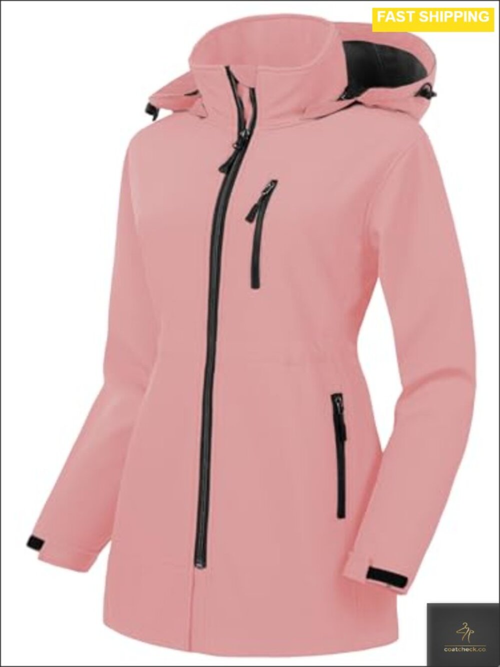 Plus Size Softshell Jacket Waterproof Fleece Lined Windbreaker Hood